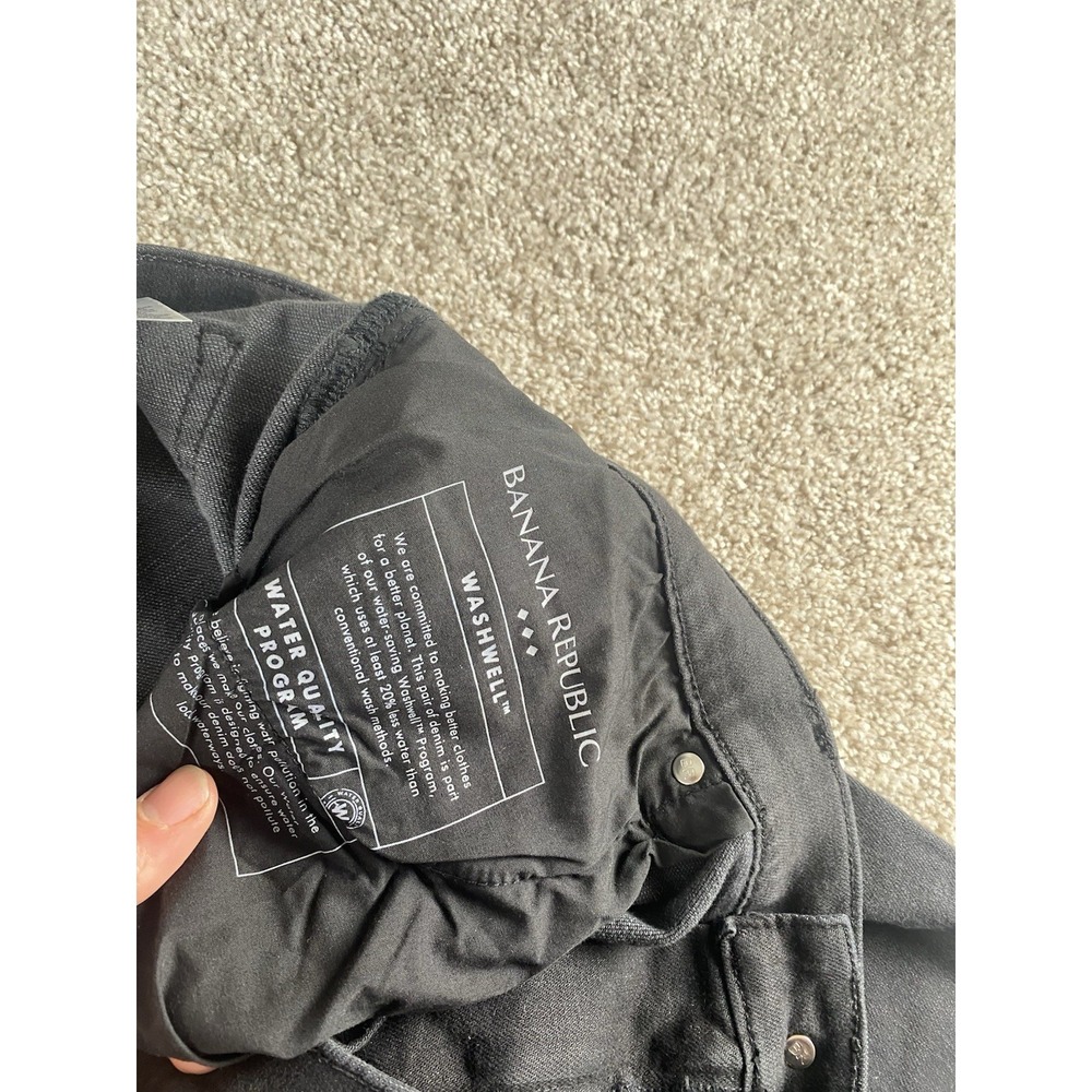 Banana Republic Girlfriend Lowrise Tapered Jeans Distressed Black 32/14 (36x30) - Picture 8 of 10